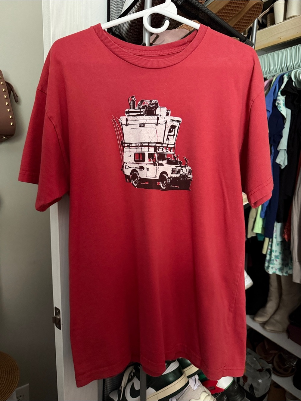 Yeti Red Short-Sleeve Tee with Camper Graphic